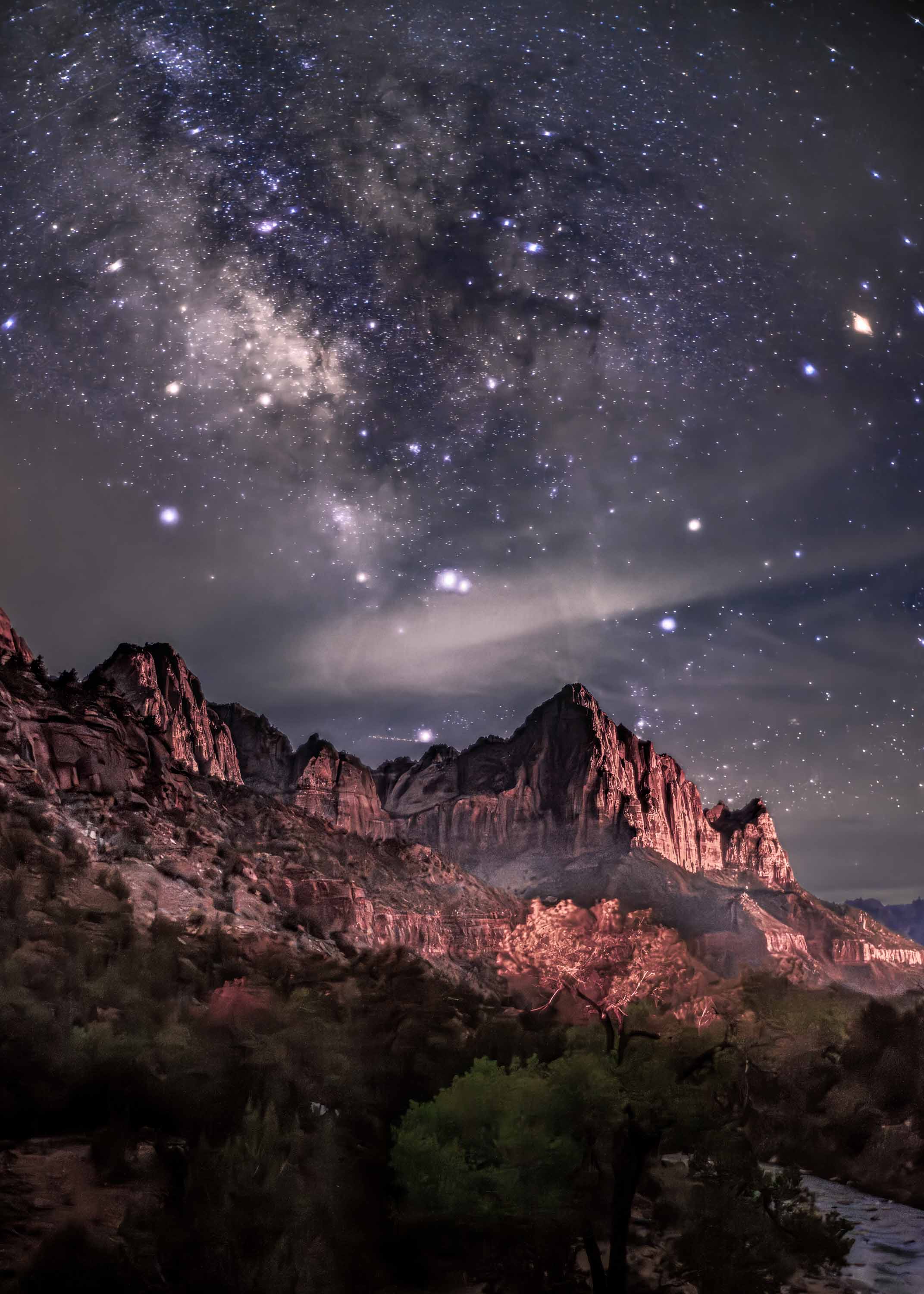 The Watchman under the Milky Way, Zion National Park